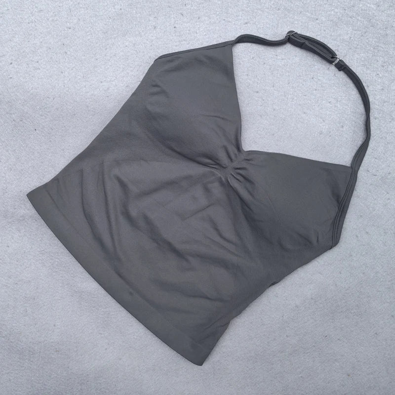 ContourFlow Seamless Halter Scrunch Tank