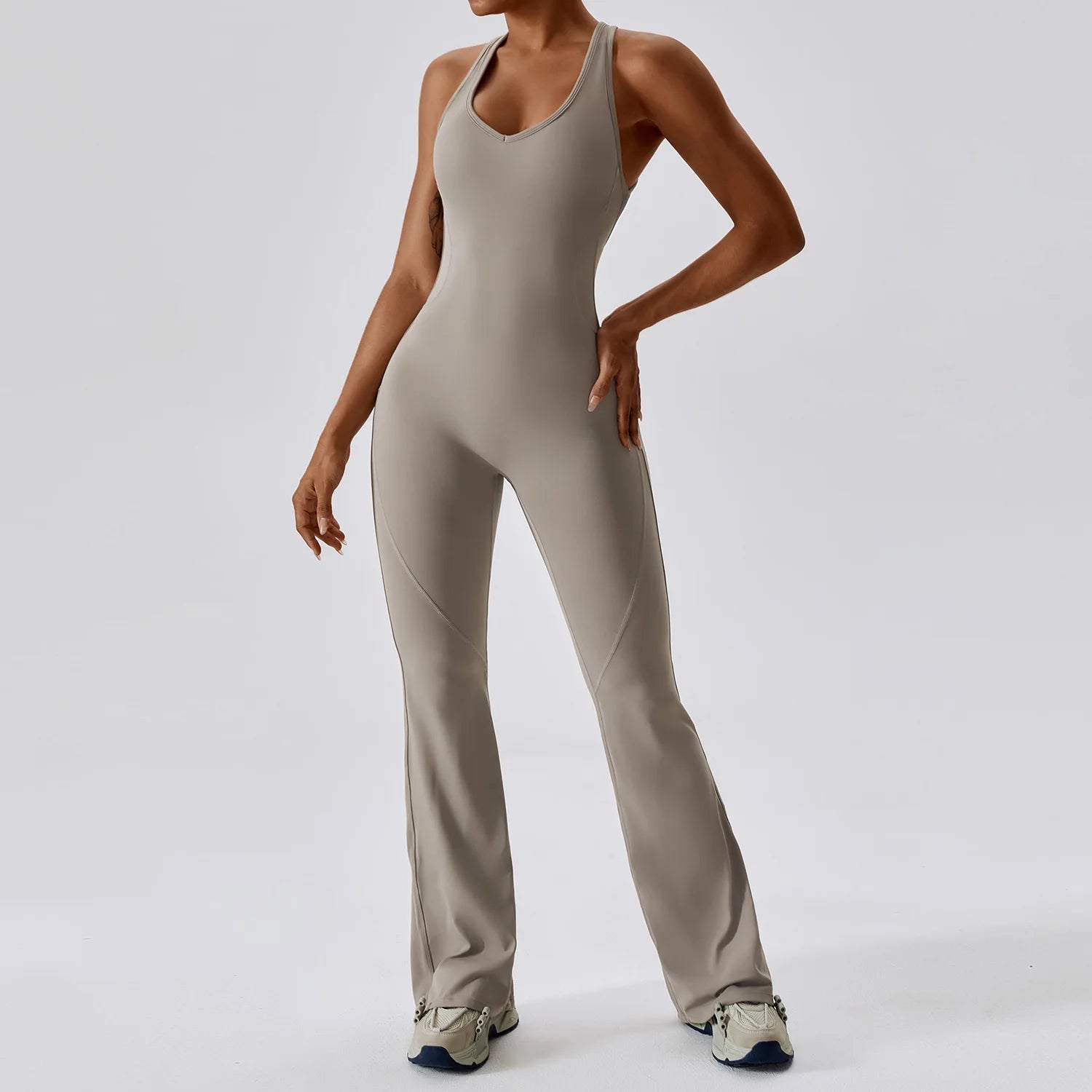 ScultpMotion Open-Back Flared Yoga Bodysuit