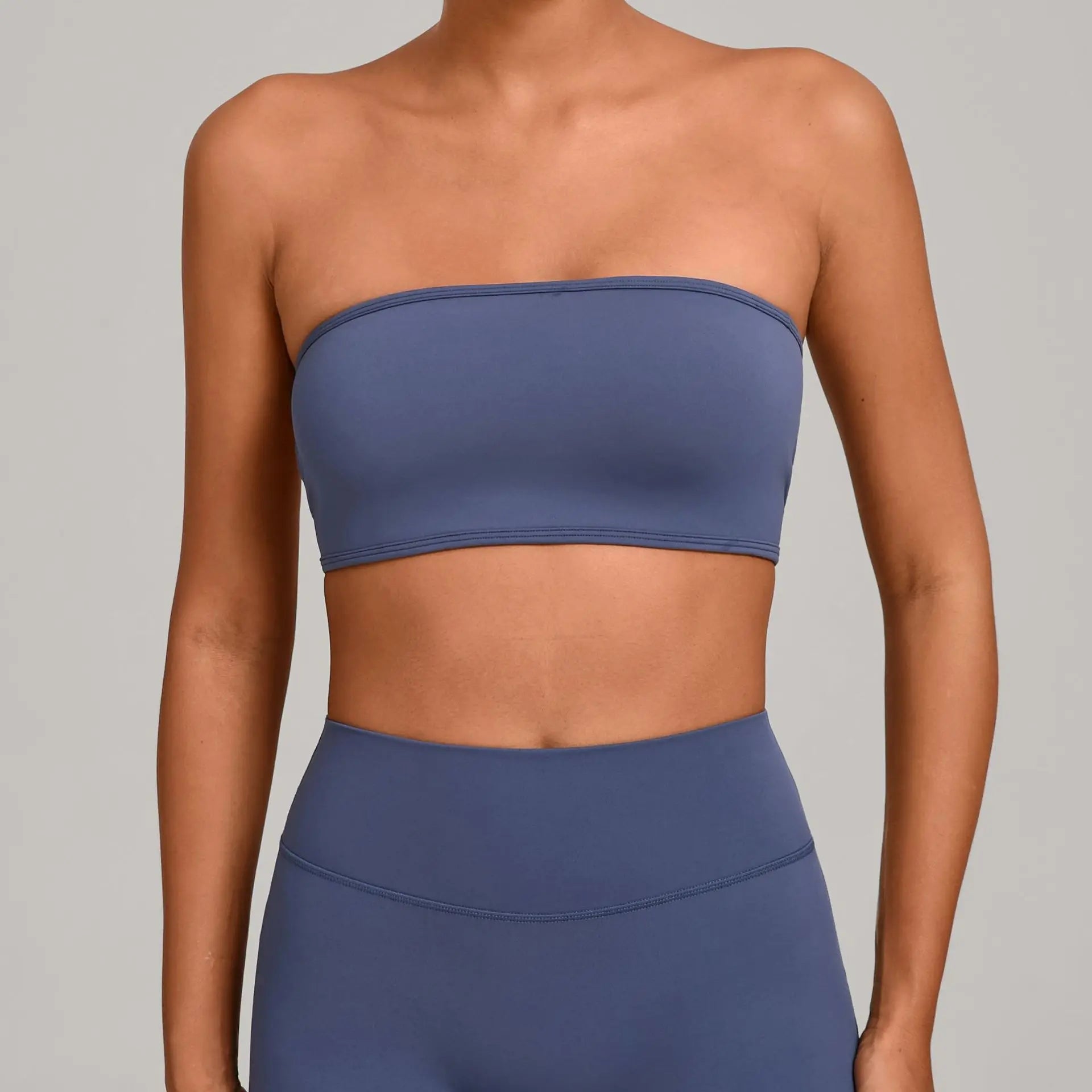 Sexy Backless Sports Bra Yoga Wear Women's Tube Top with Cups Breathable Quick Dry Active Fitness Bra Gym Workout Top Underwear