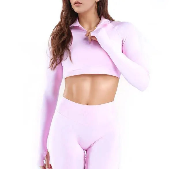 Core Sculpt Seamless 3/4 Zip Crop