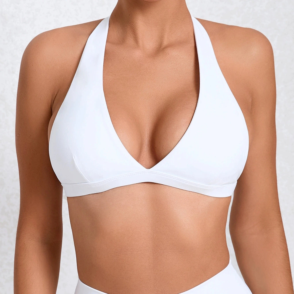 Curve Halter Open Back Sports Bra