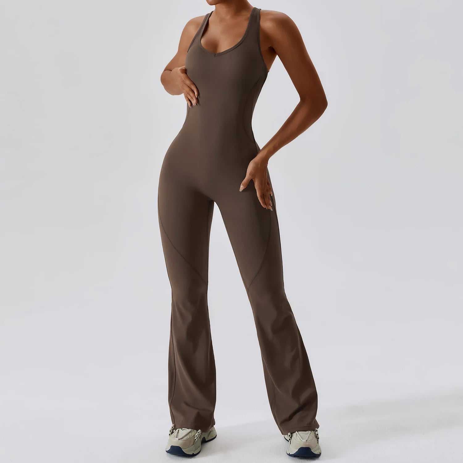 ScultpMotion Open-Back Flared Yoga Bodysuit
