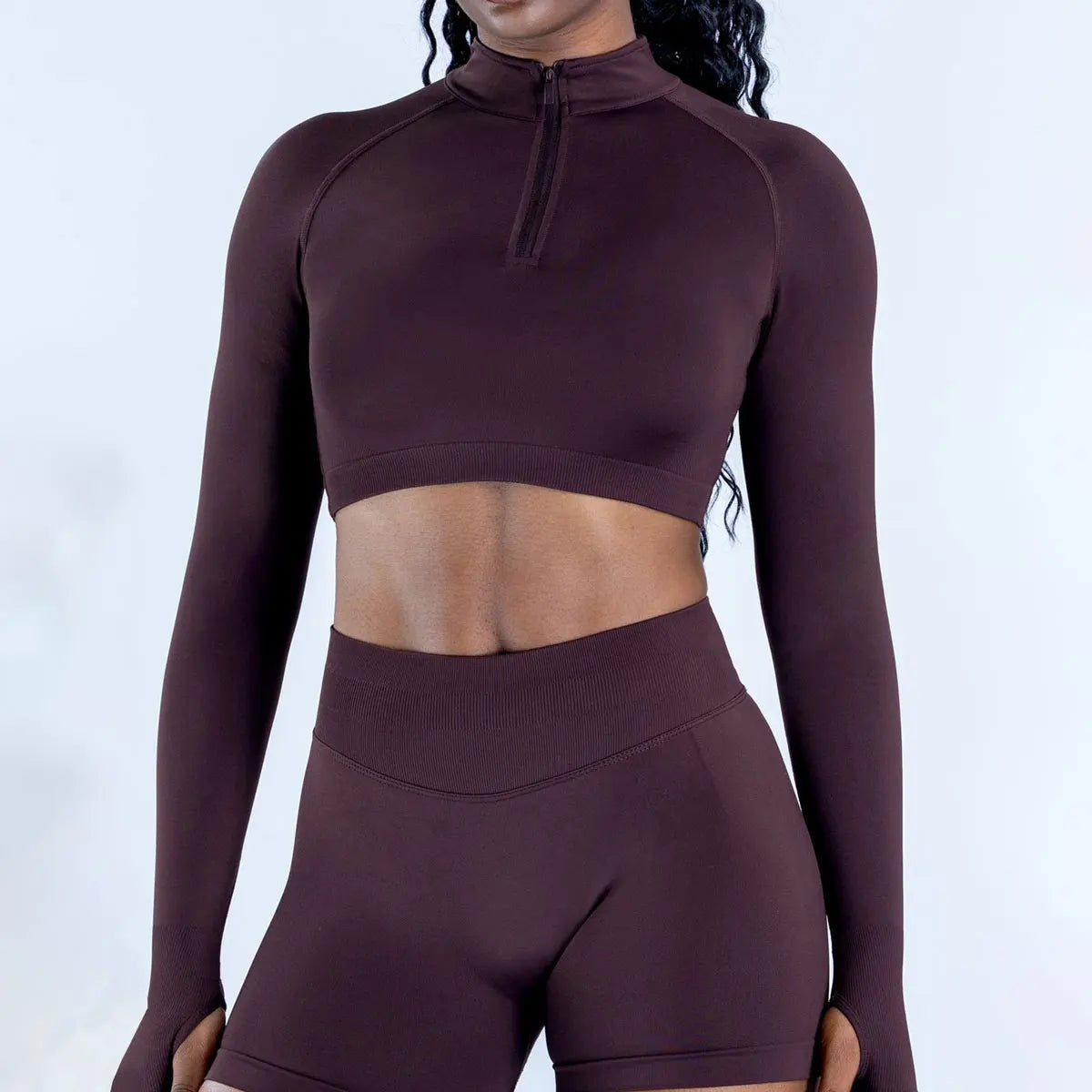 Core Sculpt Seamless 3/4 Zip Crop