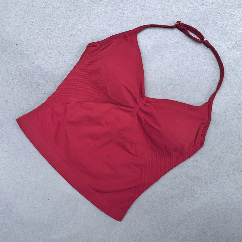 ContourFlow Seamless Halter Scrunch Tank