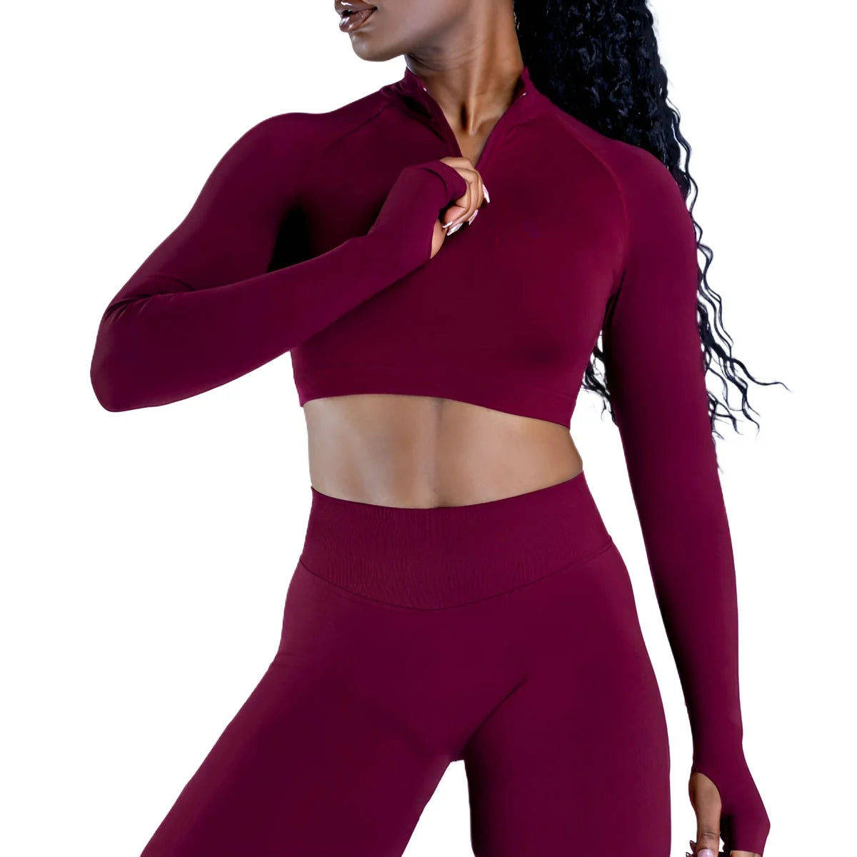 Core Sculpt Seamless 3/4 Zip Crop