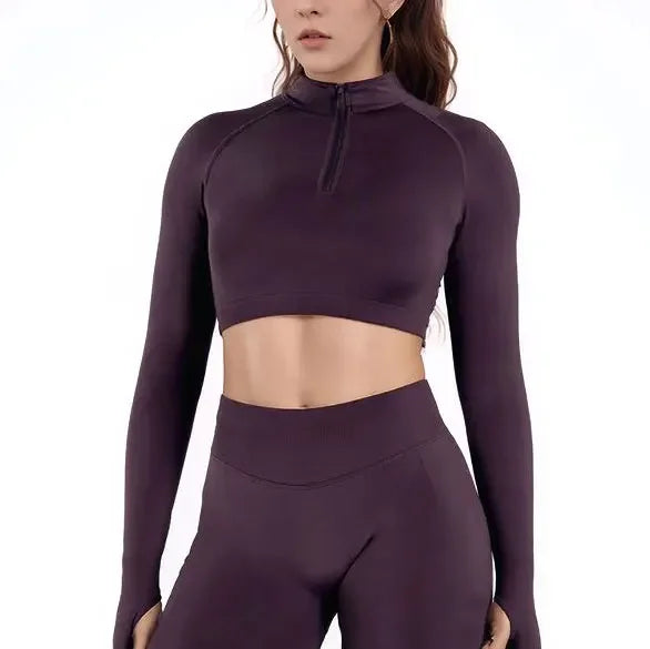 Core Sculpt Seamless 3/4 Zip Crop