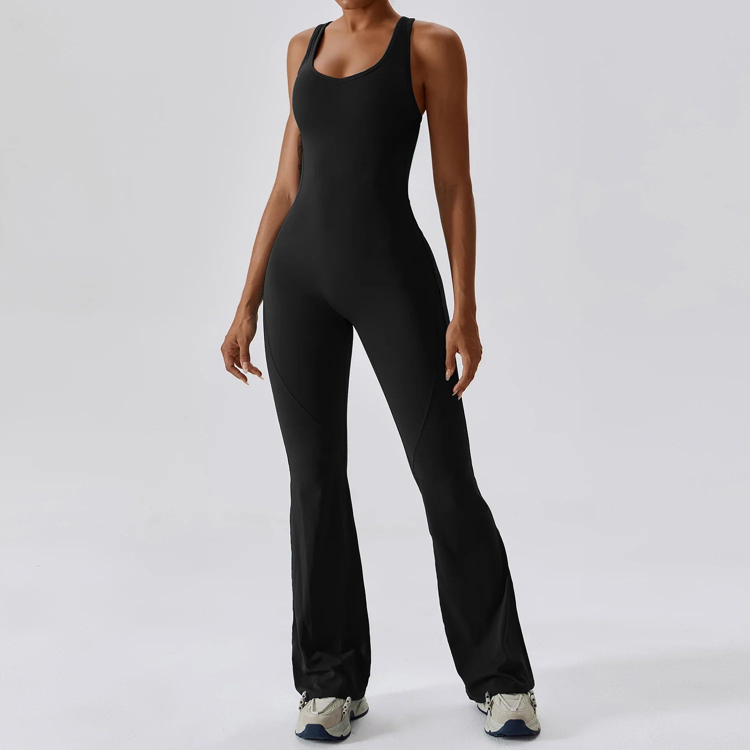 ScultpMotion Open-Back Flared Yoga Bodysuit