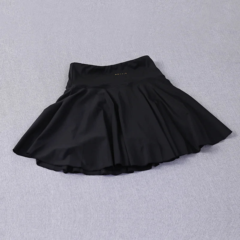High-Waisted Pleated Performance Skirt