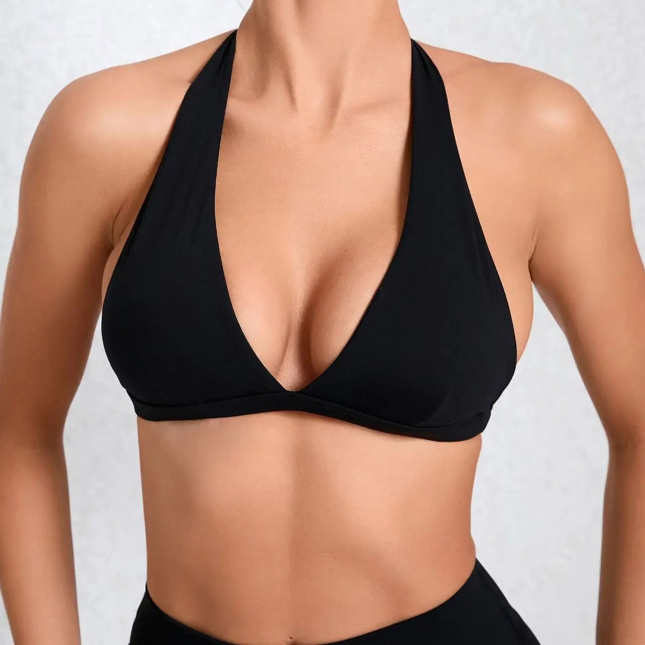 Curve Halter Open Back Sports Bra