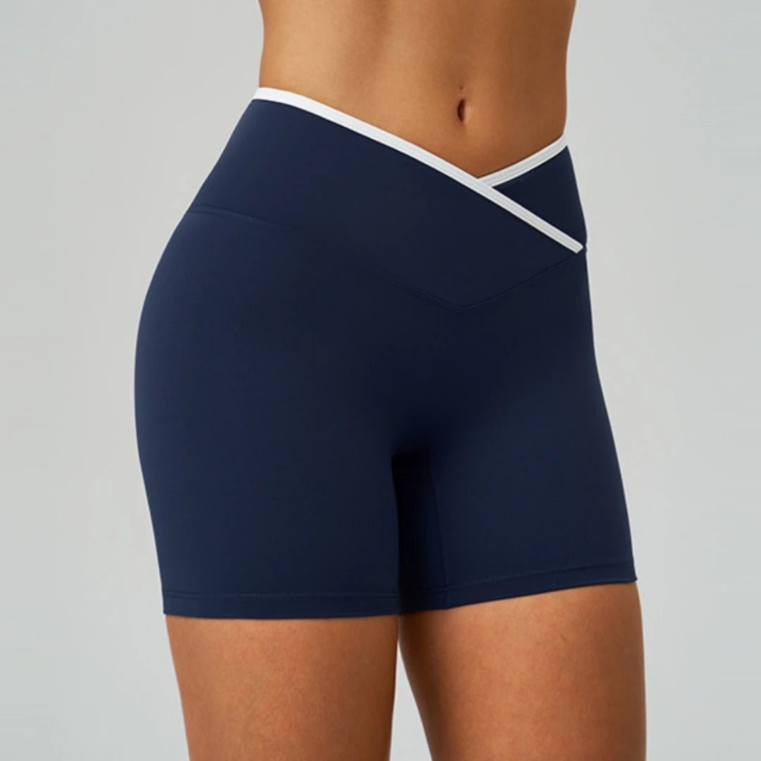ScultpMotion Cross-front High Waist Yoga Shorts